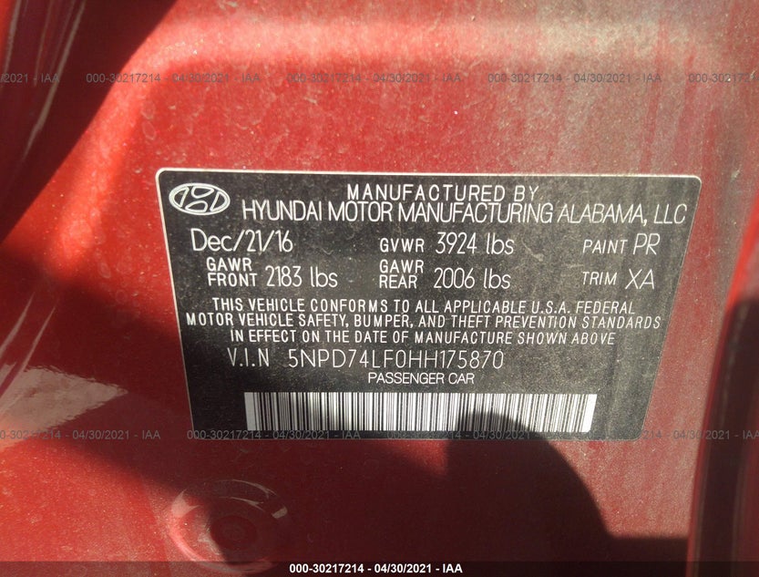 5NPD74LF0HH175870