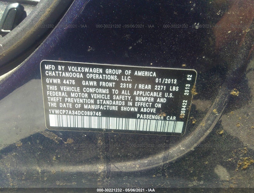 1VWCP7A34DC089745