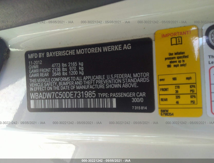 WBADW7C50DE731985