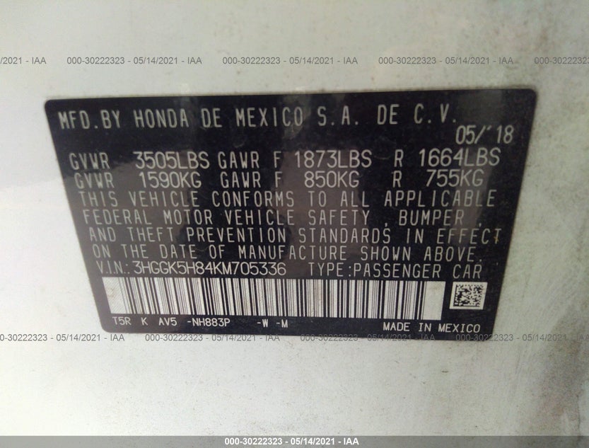 3HGGK5H84KM705336