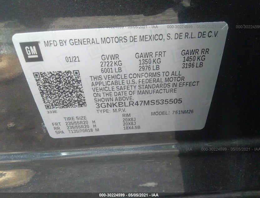 3GNKBLR47MS535505