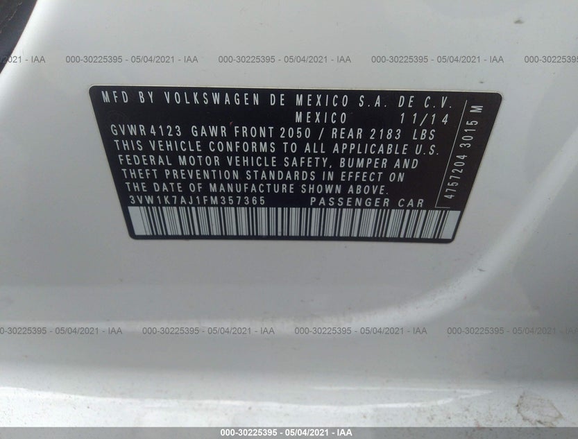 3VW1K7AJ1FM357365