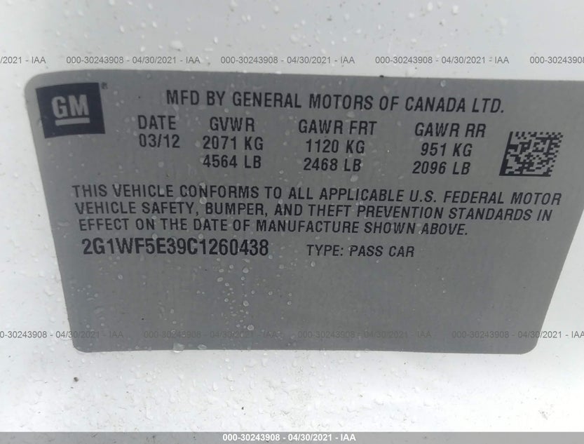 2G1WF5E39C1260438