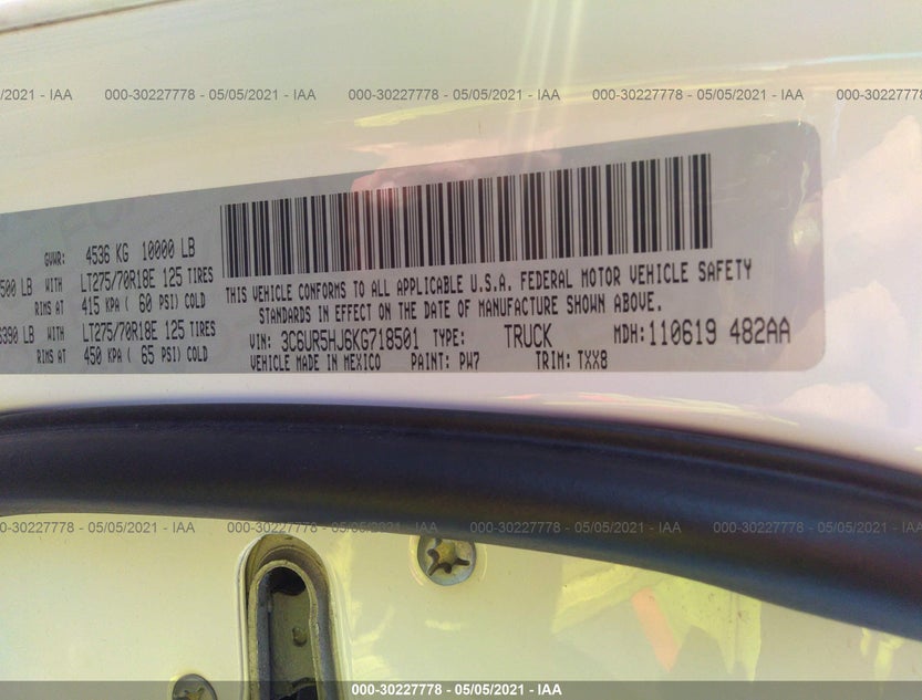 3C6UR5HJ6KG718501