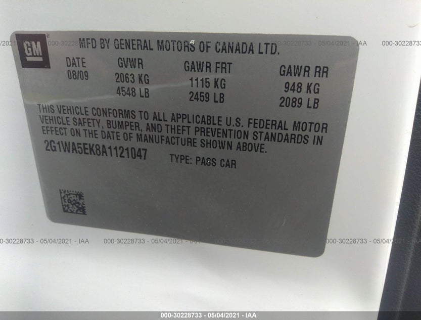 2G1WA5EK8A1121047