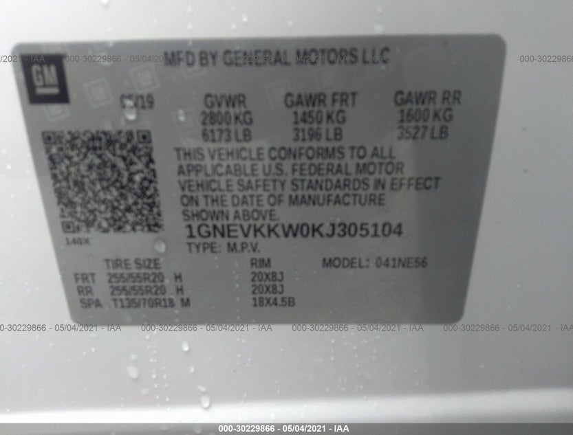 1GNEVKKW0KJ305104