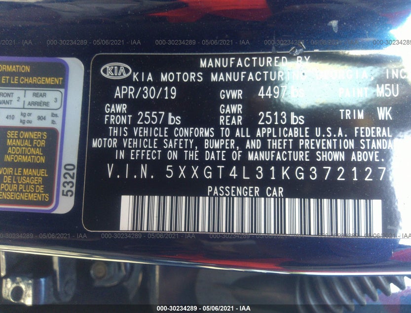 5XXGT4L31KG372127