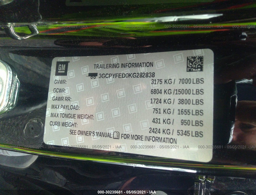 3GCPYFED0KG282838