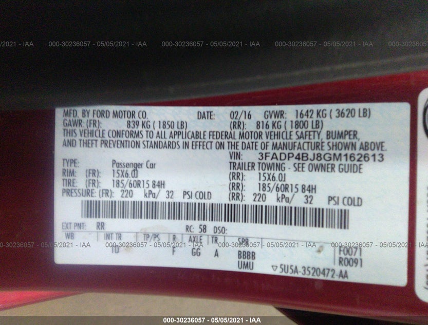 3FADP4BJ8GM162613