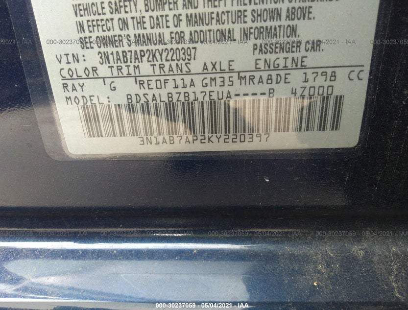 3N1AB7AP2KY220397