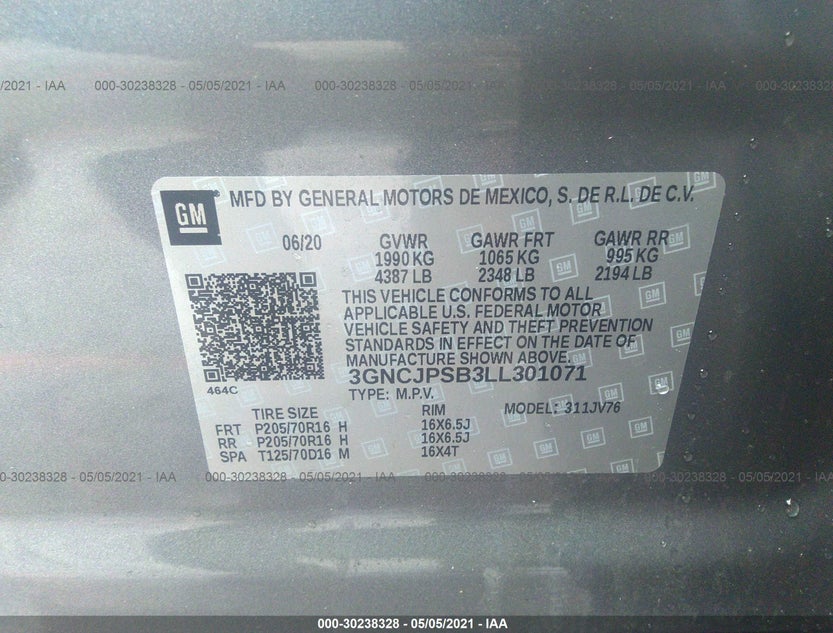 3GNCJPSB3LL301071