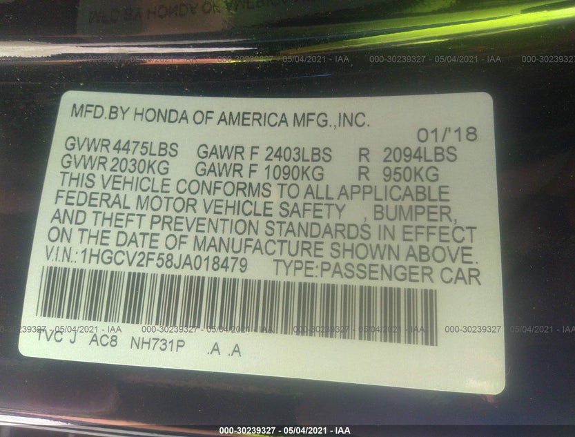 1HGCV2F58JA018479