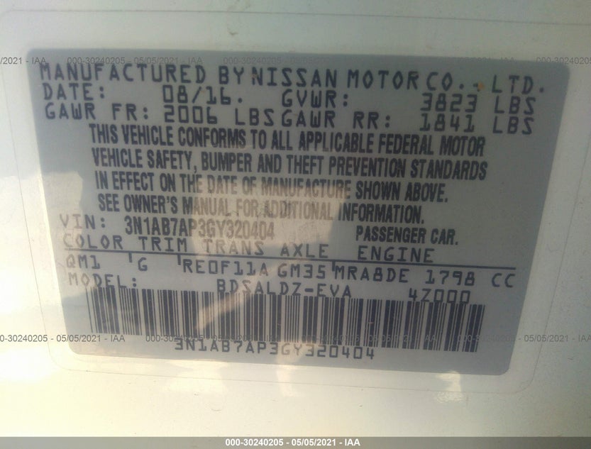 3N1AB7AP3GY320404