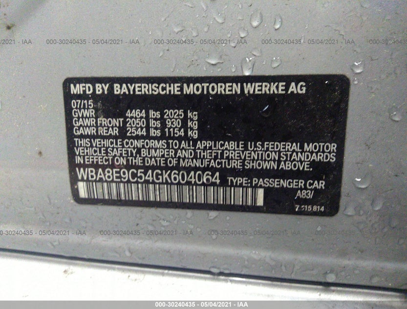 WBA8E9C54GK604064