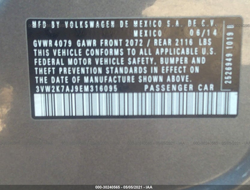 3VW2K7AJ9EM316095