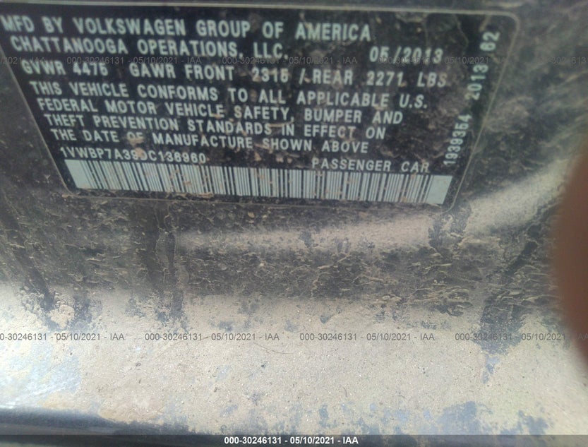1VWBP7A39DC136960