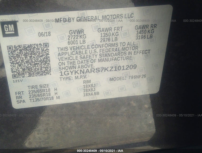 1GYKNARS7KZ101209