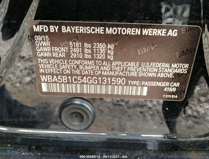 WBA5B1C54GG131590