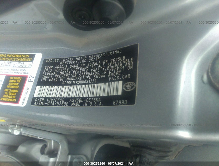 4T1BF1FK9HU631772