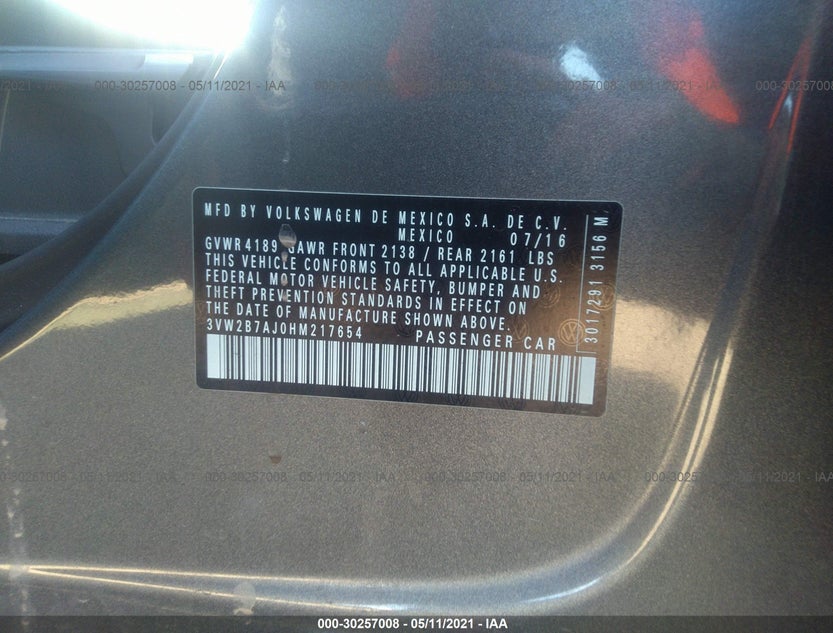 3VW2B7AJ0HM217654