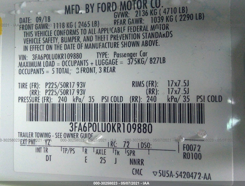 3FA6P0LU0KR109880