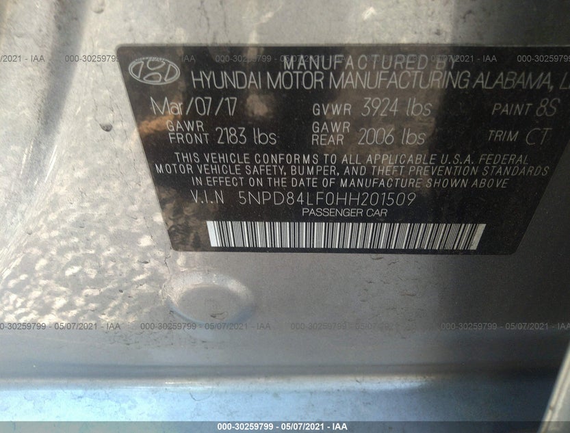 5NPD84LF0HH201509