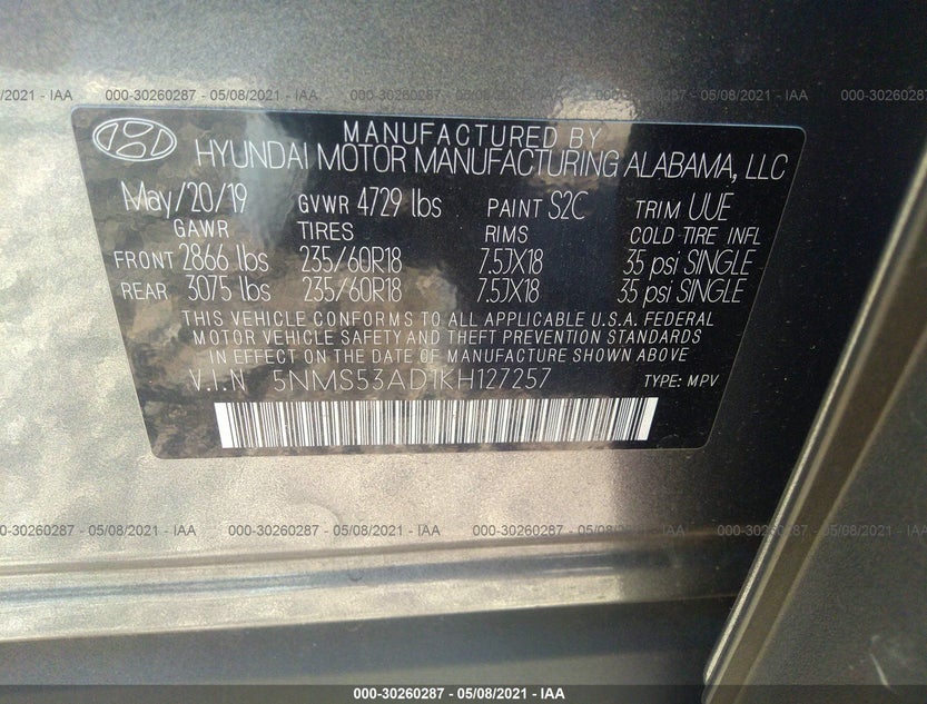 5NMS53AD1KH127257