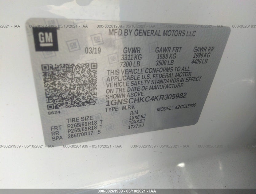 1GNSCHKC4KR305982