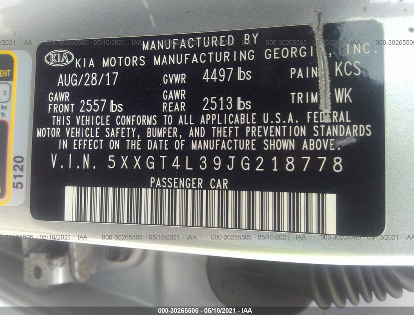 5XXGT4L39JG218778