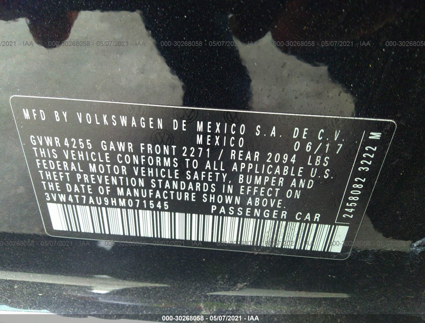 3VW4T7AU9HM071545