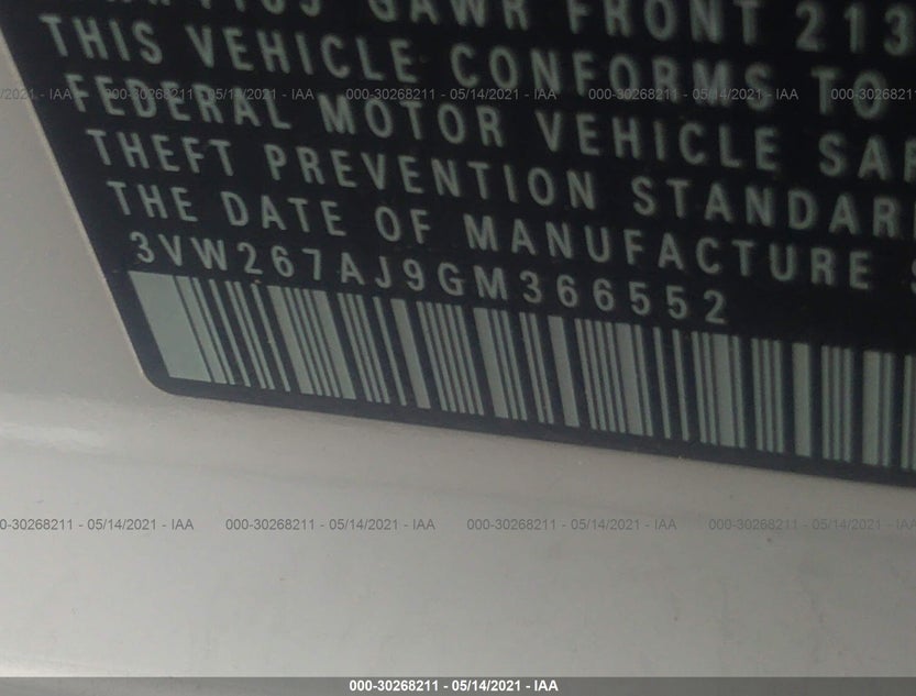 3VW267AJ9GM366552