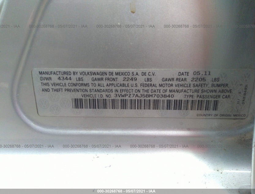 3VWPZ7AJ5BM703840