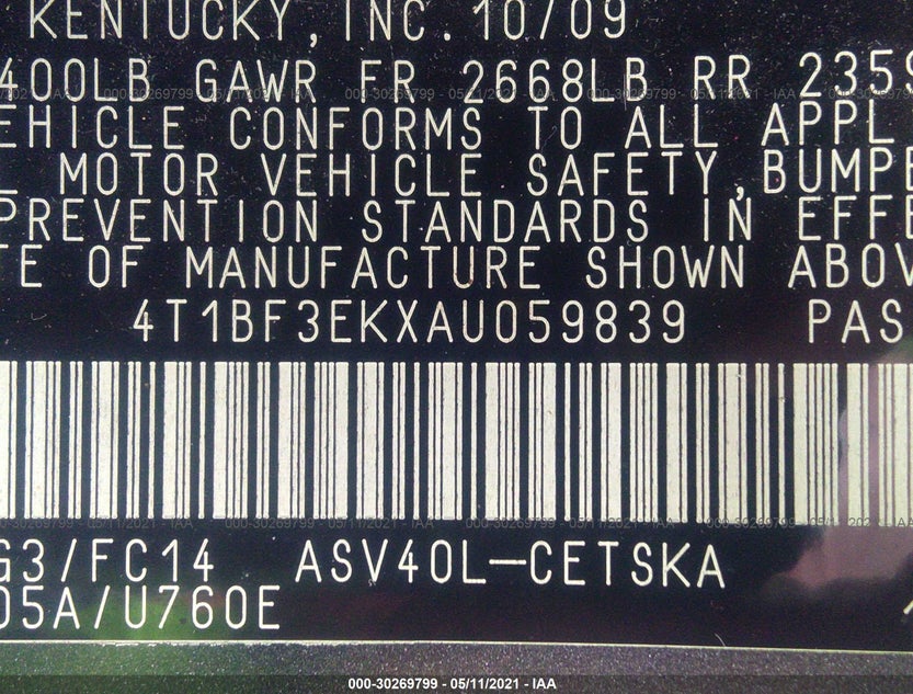 4T1BF3EKXAU059839