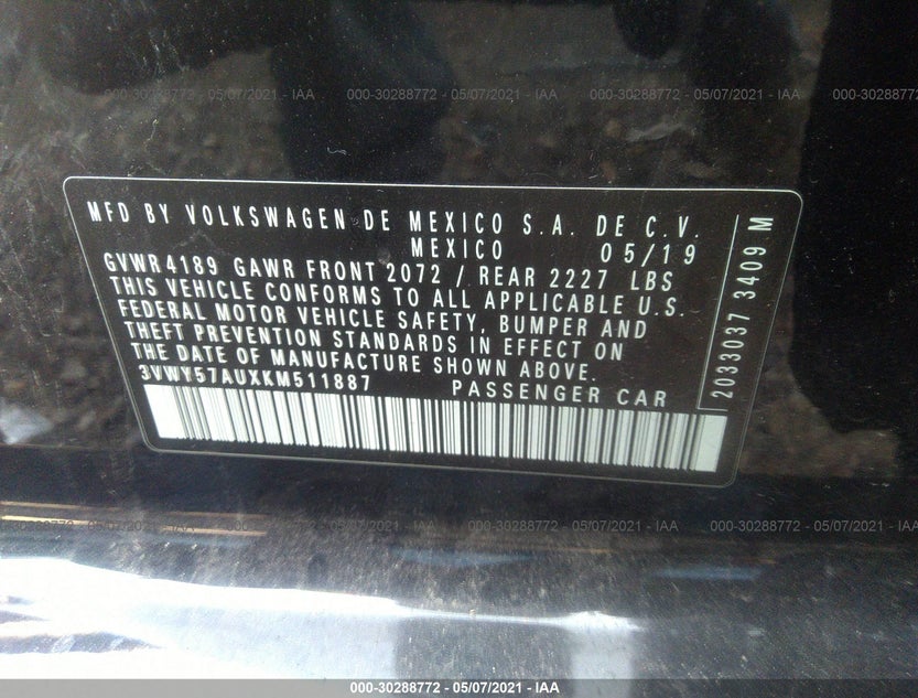 3VWY57AUXKM511887