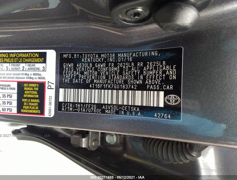 4T1BF1FK7GU183742