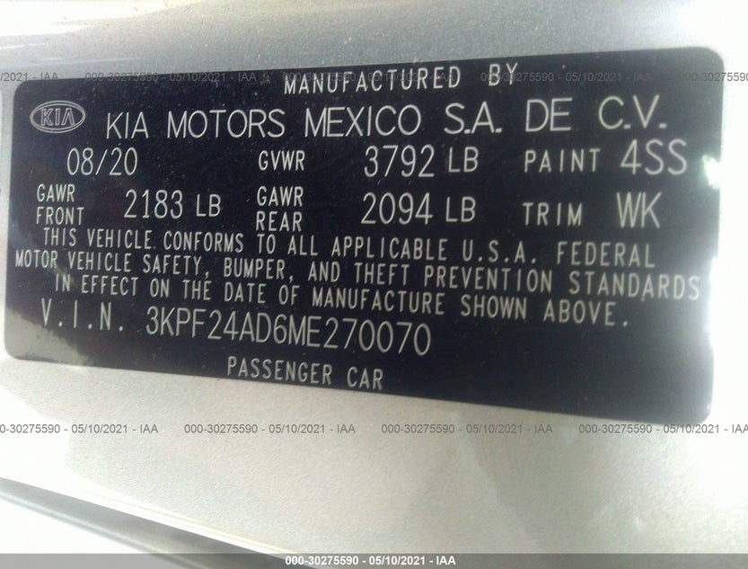 3KPF24AD6ME270070