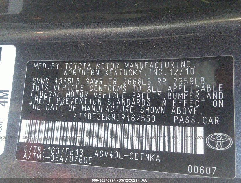 4T4BF3EK9BR162550