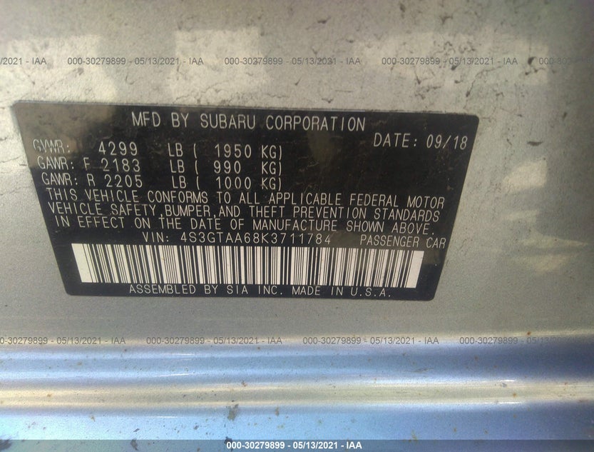 4S3GTAA68K3711784