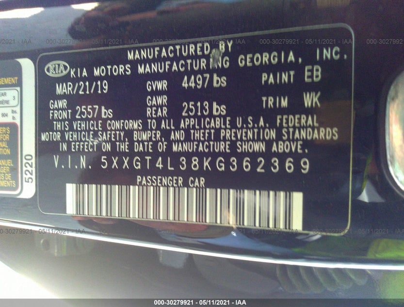 5XXGT4L38KG362369