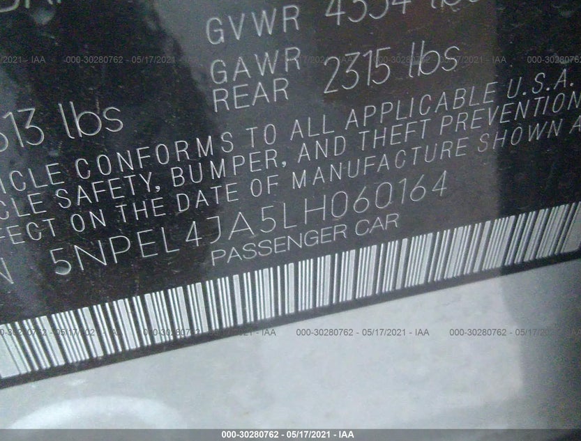 5NPEL4JA5LH060164