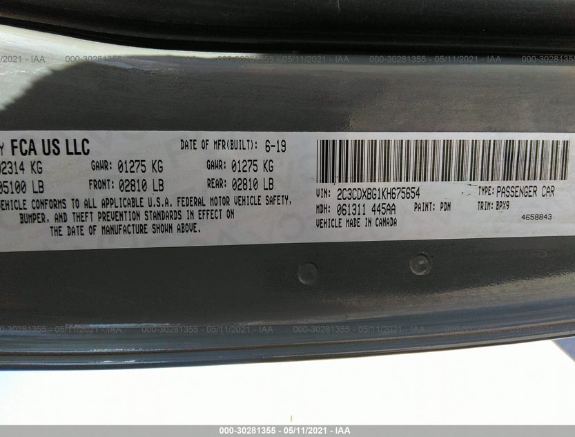 2C3CDXBG1KH675654