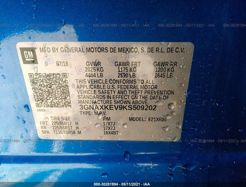 3GNAXKEV9KS509202