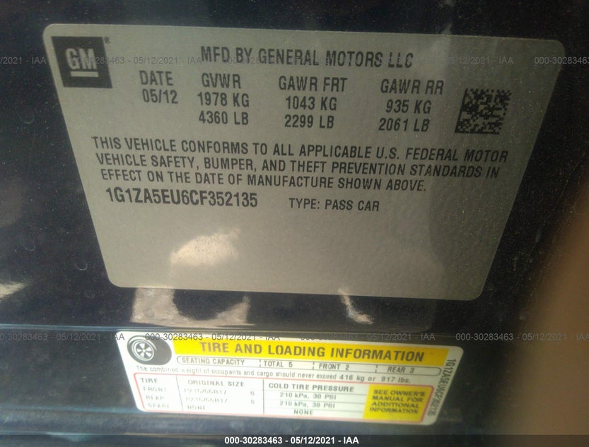 1G1ZA5EU6CF352135