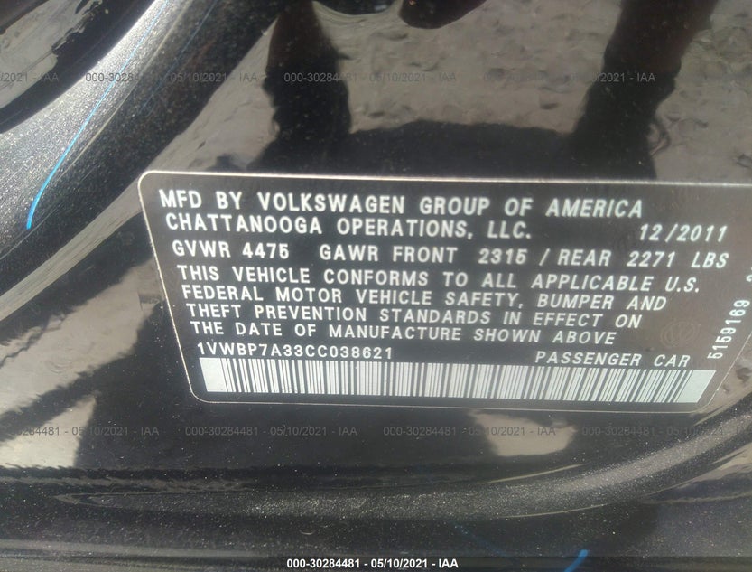 1VWBP7A33CC038621