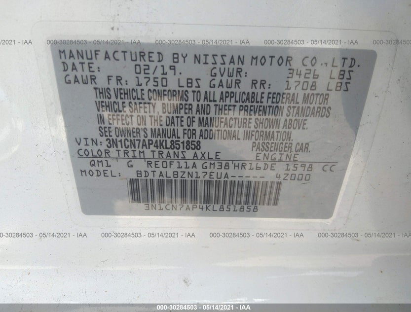 3N1CN7AP4KL851858