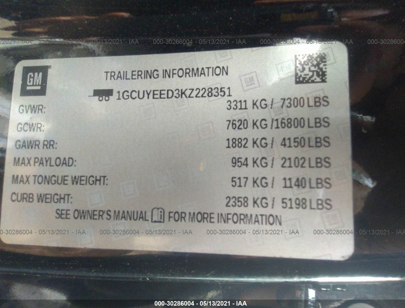 1GCUYEED3KZ228351