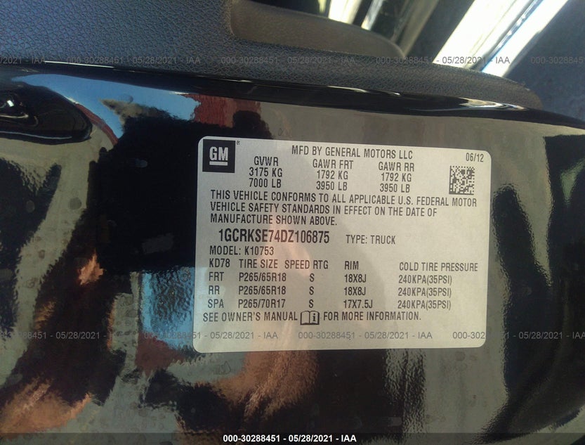 1GCRKSE74DZ106875