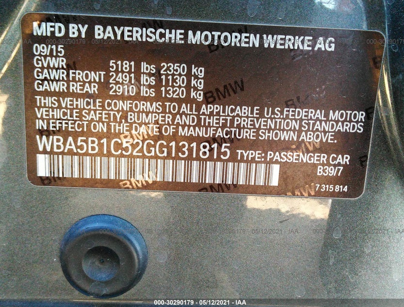 WBA5B1C52GG131815