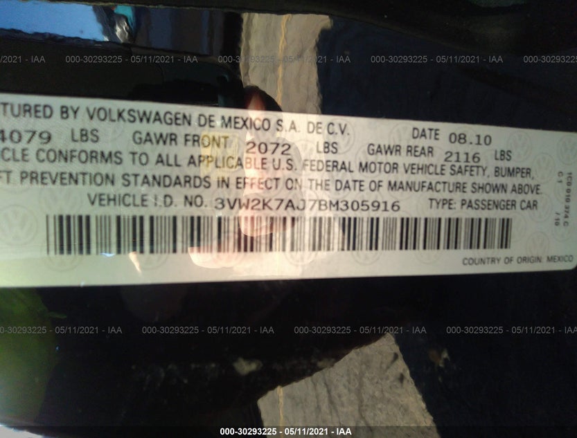 3VW2K7AJ7BM305916
