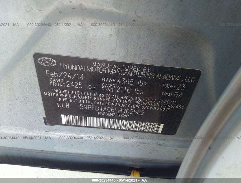5NPEB4AC6EH902582